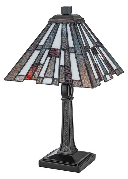 Stolní lampa QUOIZEL, Inglenook, Bronzová / starobylá mosaz, Obývací pokoj, Kov, Tiffany