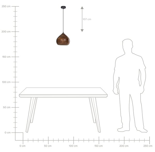 Závěsná lampa SANYATI Mangové dřevo Tmavě hnědá