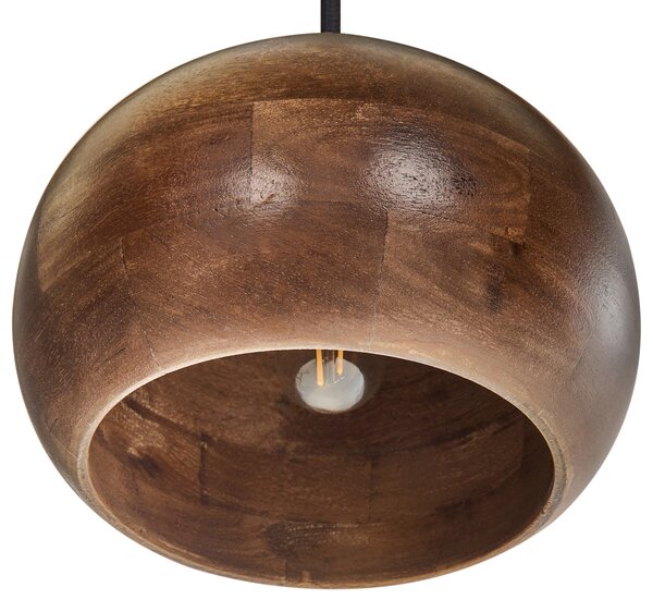 Závěsná lampa SANYATI Mangové dřevo Tmavě hnědá