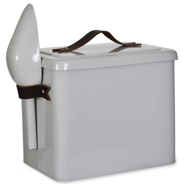 Plechová dóza na granule Small Leather Handl 3,5 l
