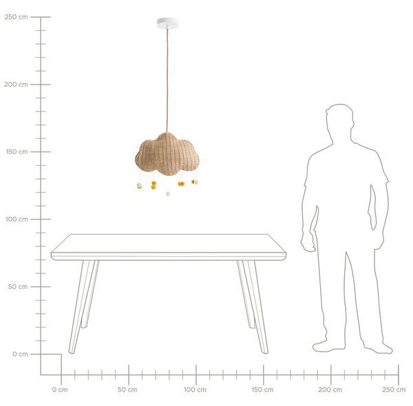 Závěsná lampa Mrak ONON Ratan Přírodní