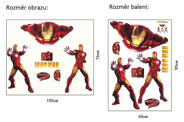 Živá Zeď 3D Samolepka Iron Man