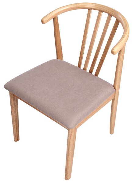 Sada 2 jídelních židlí CRAIG Dřevo Světle hnědá/Taupe