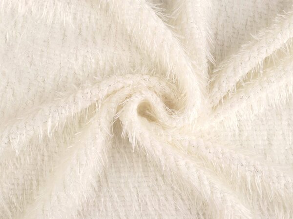 Pletenina s vlasem METRÁŽ šíře 160 cm - 1 Off White