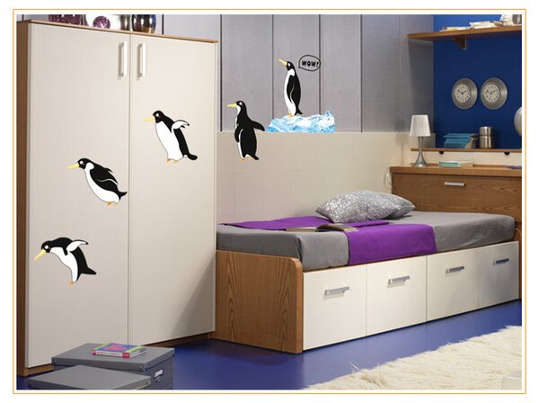 Živá Zeď Samolepka Tučňáci na procházce