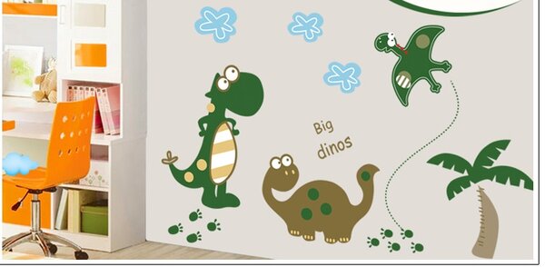 Živá Zeď Samolepka Kreslení Dinosauři