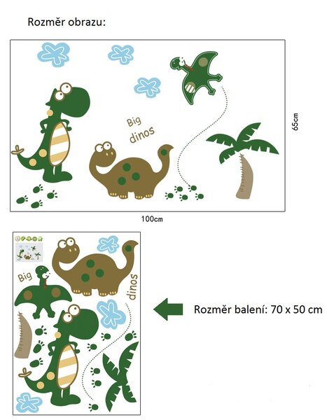 Živá Zeď Samolepka Kreslení Dinosauři