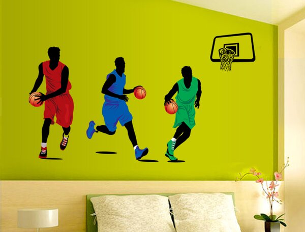 Živá Zeď Samolepka Hráči basketbalu