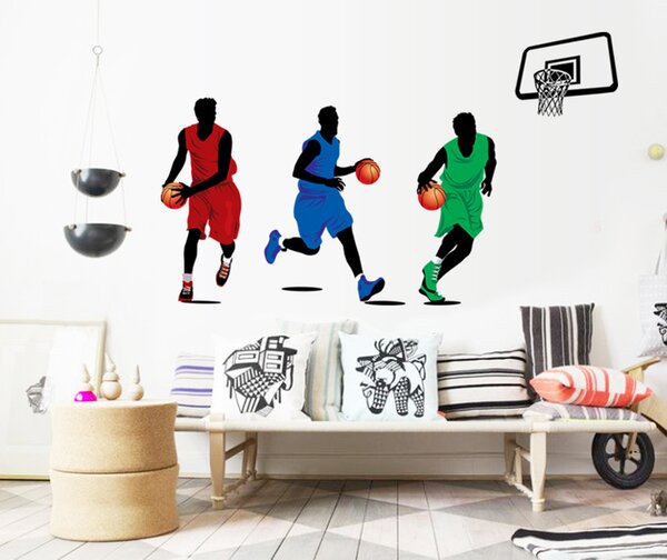 Živá Zeď Samolepka Hráči basketbalu