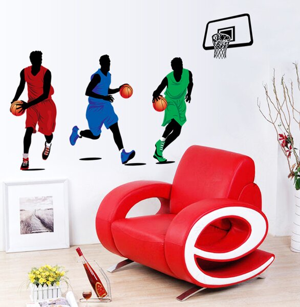 Živá Zeď Samolepka Hráči basketbalu