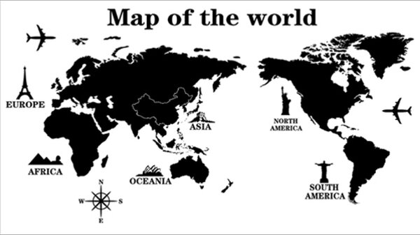 Živá Zeď Samolepka Mapa celého světa