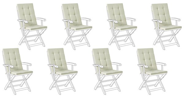Sada 8 polstrů na opěradlo/sedadlo MAUI PREMIUM Světle zelená
