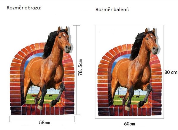 Živá Zeď Samolepka Kůň v okně