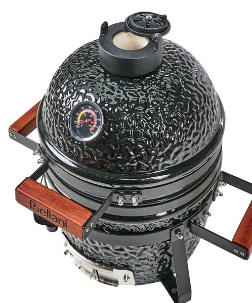 Mini gril na dřevěné uhlí KAMADO Keramika Černá