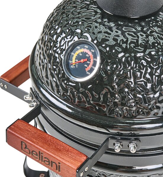 Mini gril na dřevěné uhlí KAMADO Keramika Černá