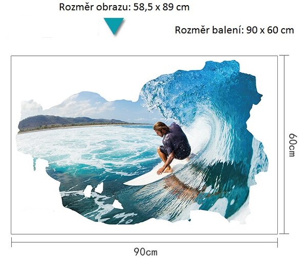 Živá Zeď Samolepka Surfař na vlně