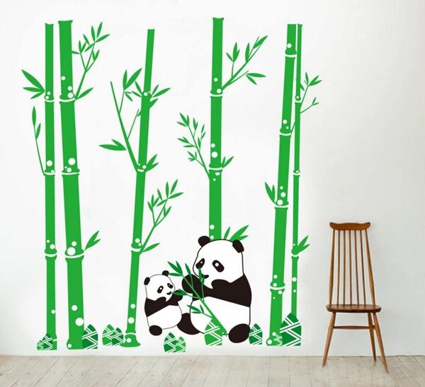Živá Zeď Samolepka Pandí rodinka