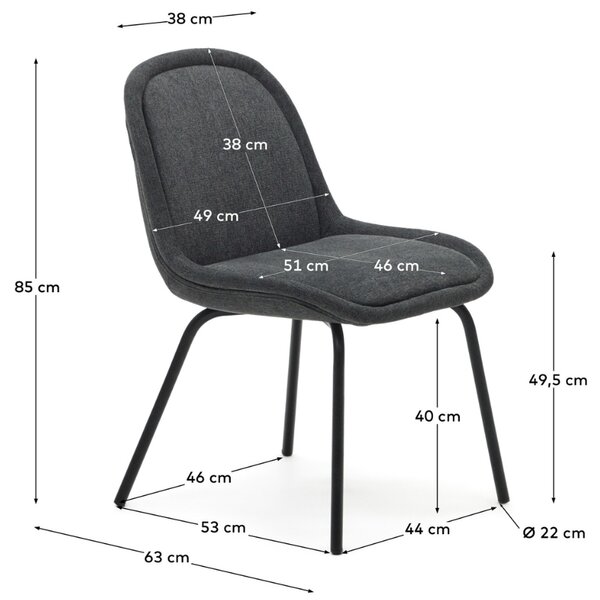 Šedá čalouněná jídelní židle Kave Home Aimin