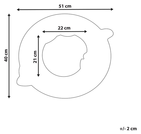Zrcadlo BORITI 51 cm 40 cm Bavlna Bílá