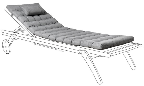 Polstr na zahradní lehátko CESANA PREMIUM 192 x 56 cm Šedá melanž