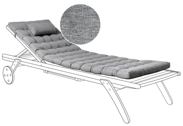 Polstr na zahradní lehátko CESANA PREMIUM 192 x 56 cm Šedá melanž