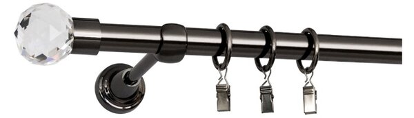 Kovové garnýže Globe 19 mm El., R., Barva Černá onyx, Provedení Dvojité, Uchycení látky na tunýlek (bez kroužků), Délka 480 cm