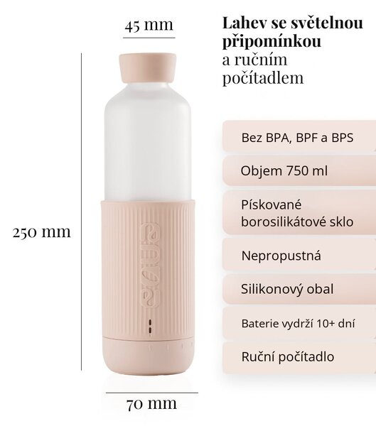 Skleněná lahev EQUA Glow Rose 750 ml