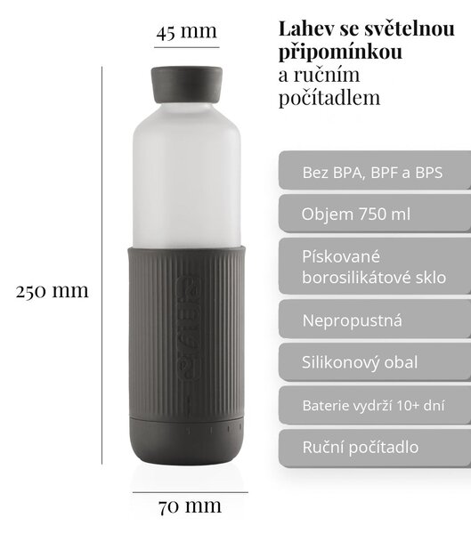 Skleněná lahev EQUA Glow Dark 750 ml