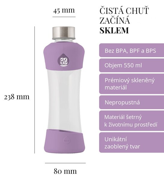 Skleněná lahev EQUA Active Plum 550 ml