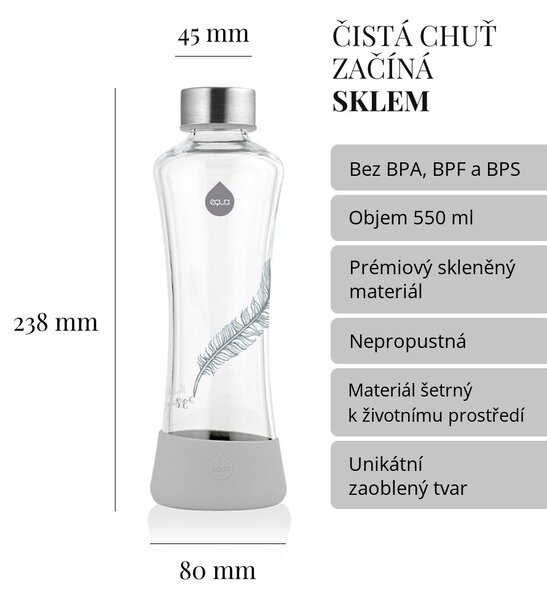 Skleněná lahev EQUA Feather 550 ml