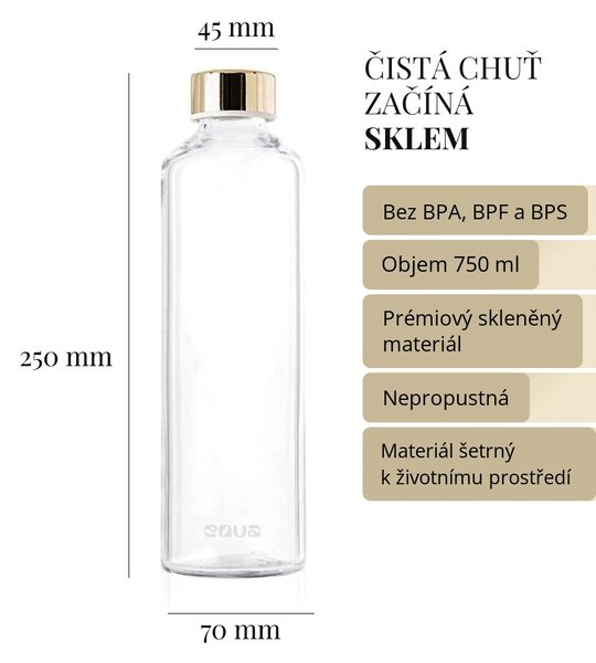 Skleněná lahev s obalem z umělé kůže EQUA Golden 750 ml