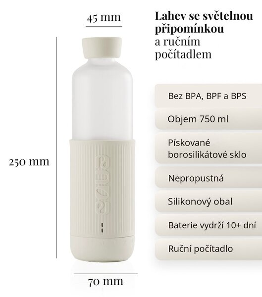 Skleněná lahev EQUA Glow Off White 750 ml