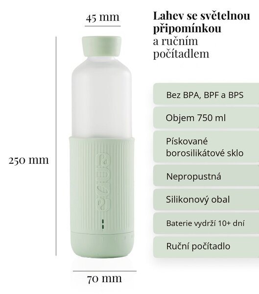 Skleněná lahev EQUA Glow Mint 750 ml