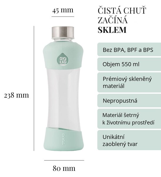 Skleněná lahev EQUA Active Mint 550 ml