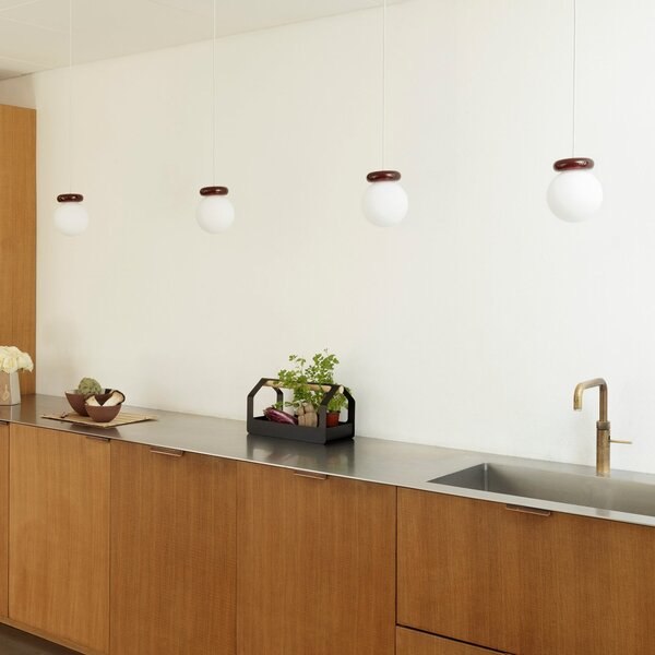 Závěsná svítidlo Normann Copenhagen, Hinx, stmívatelné, Červená, Kuchyně, Sklo, Design