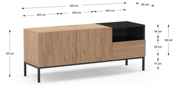 Krémový TV stolek 140x55 cm Cailin – Marckeric