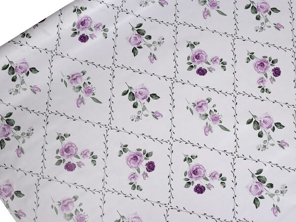 Ubrusovina PVC s textilním podkladem - 58 bílá růže