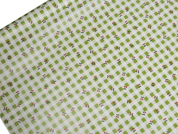 Ubrusovina PVC s textilním podkladem - 54 zelená káro