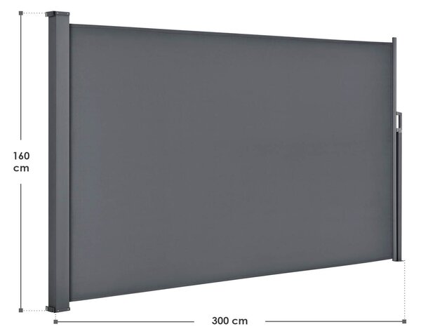 Juskys Boční markýza Dubaj 300 x 160 cm - antracit