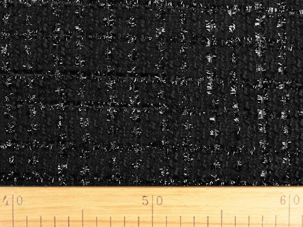 Kostýmovka tvíd - 2 (305 g/m²) černá lurex