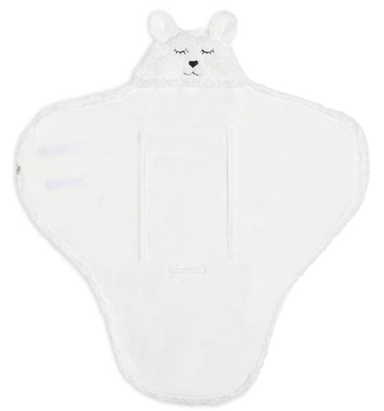 Dětská zavinovací deka Bunny Jollein 100x105cm - sněhově bílá