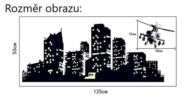 Živá Zeď Samolepka Svítící město