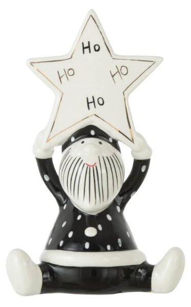 Vánoční dekorace SANTA HOHO 19,5 cm, černo-bílá