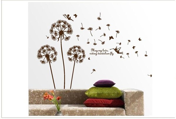 Živá Zeď Samolepka Odkvetlé pampelišky hnědé