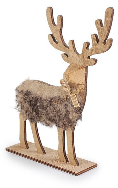Dřevěný jelen výška 21,5 cm - 1 přírodní stř