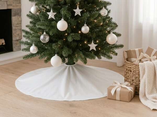 Kryt na stojan vánočního stromku WHITE WINTER 100 cm, bílý