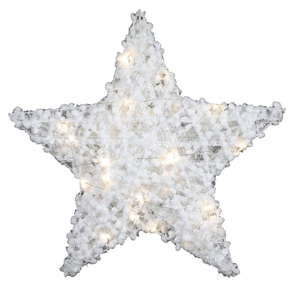Vánoční dekorace hvězda FROSTELLE s LED osvětlením 38 cm, bílá