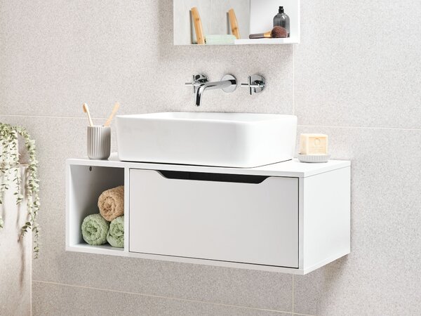 Nástěnná skříňka pod umyvadlo CASCAVEL 80 cm Bílá