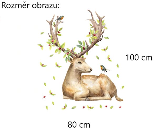 Živá Zeď Samolepka Ležící jelen