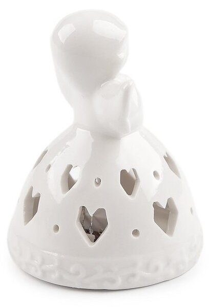 Porcelánový anděl svítící - 1 bílá vločka